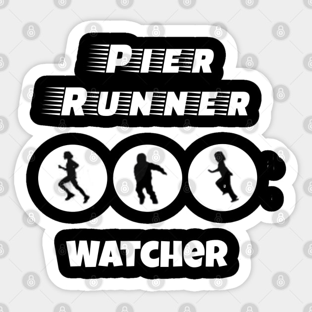 Funny Cruise Pier Runner Watcher Tshirt Sticker by kdspecialties